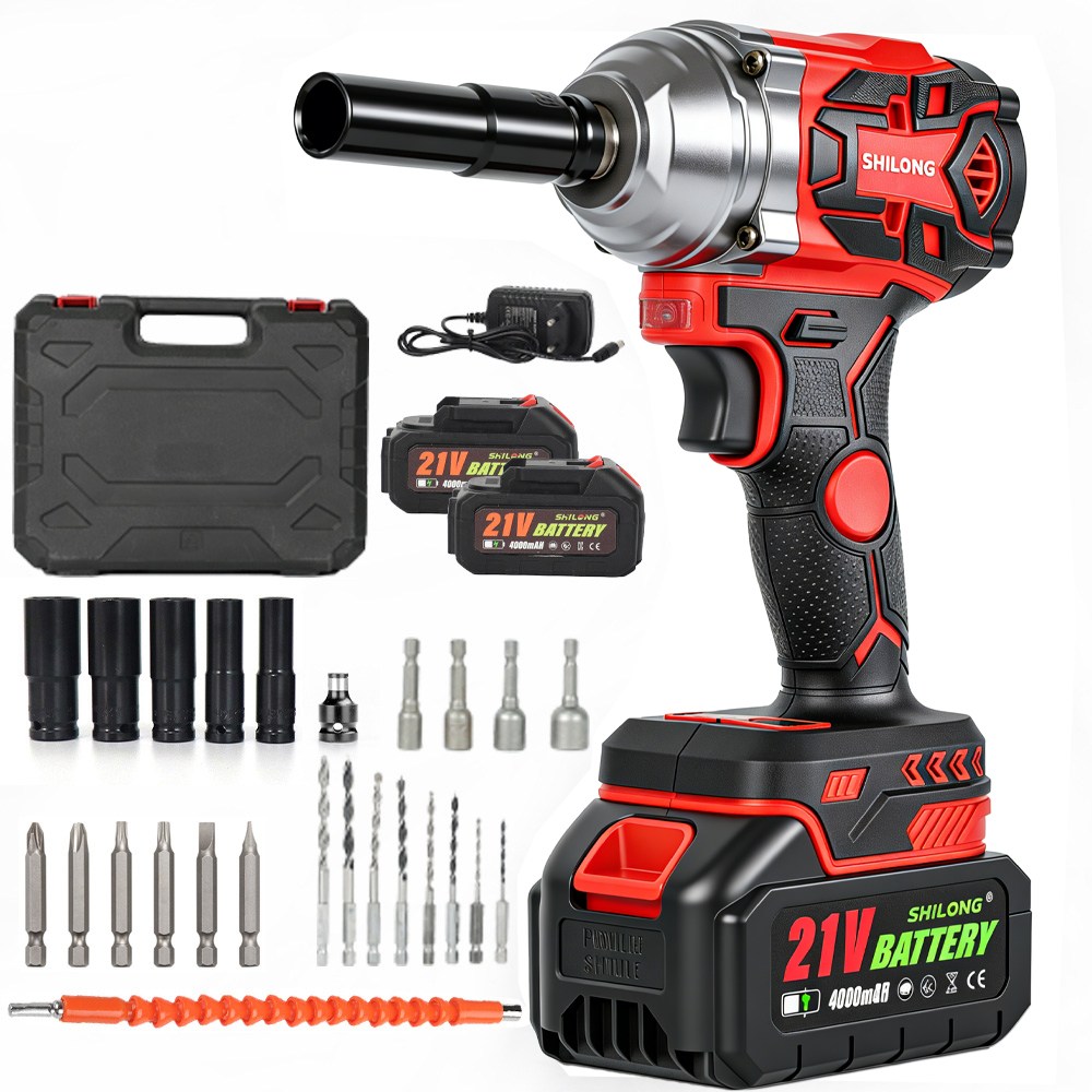 SHILONG 21V 고출력 충전 임팩드릴 전동 임팩렌치 5세대 임팩트 드라이버 500토크 4.0Ah 배터리 2개, 1세트 124,990원