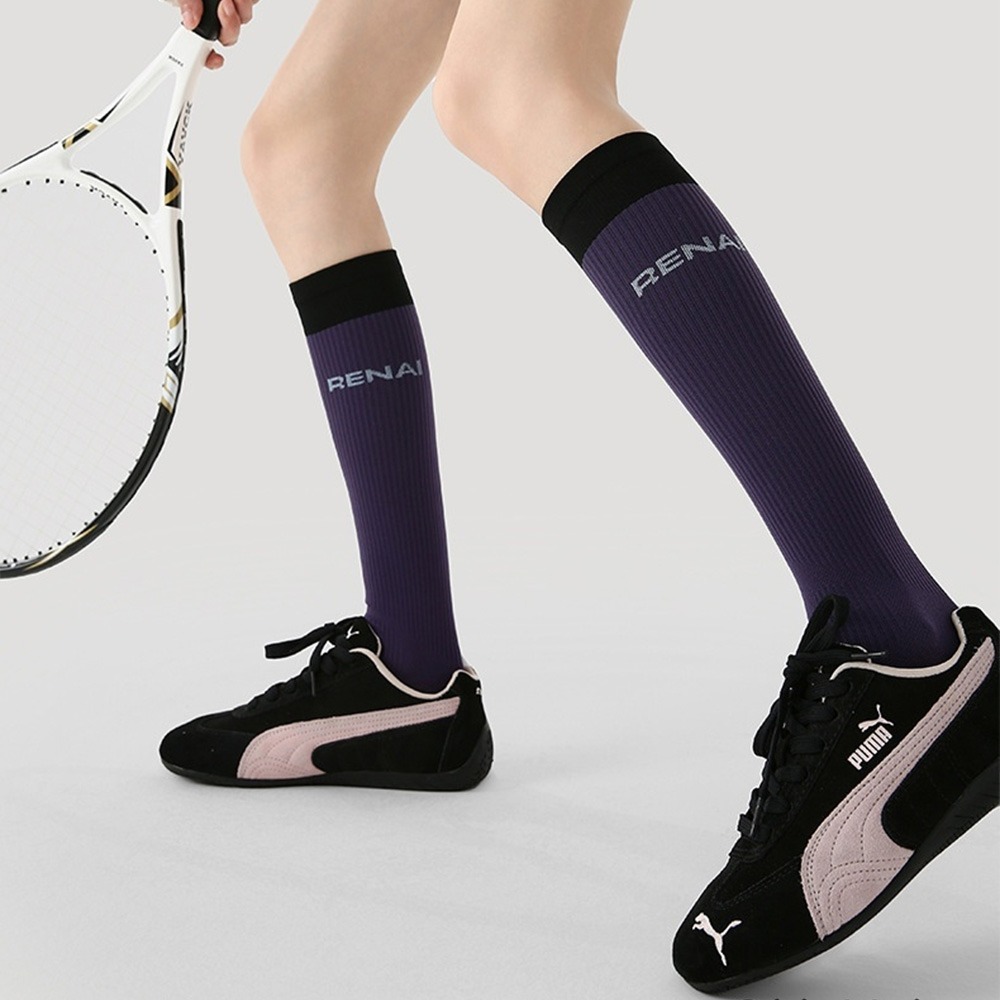 Hello Weekend 여성 양말 스트라이프 배색 봄여름 니삭스 패션 슬림 롱 양말 압박 중목 양말 반장 양말 장목 양말 운동 다리 보온대 필라테스 1족 세트 24,990원