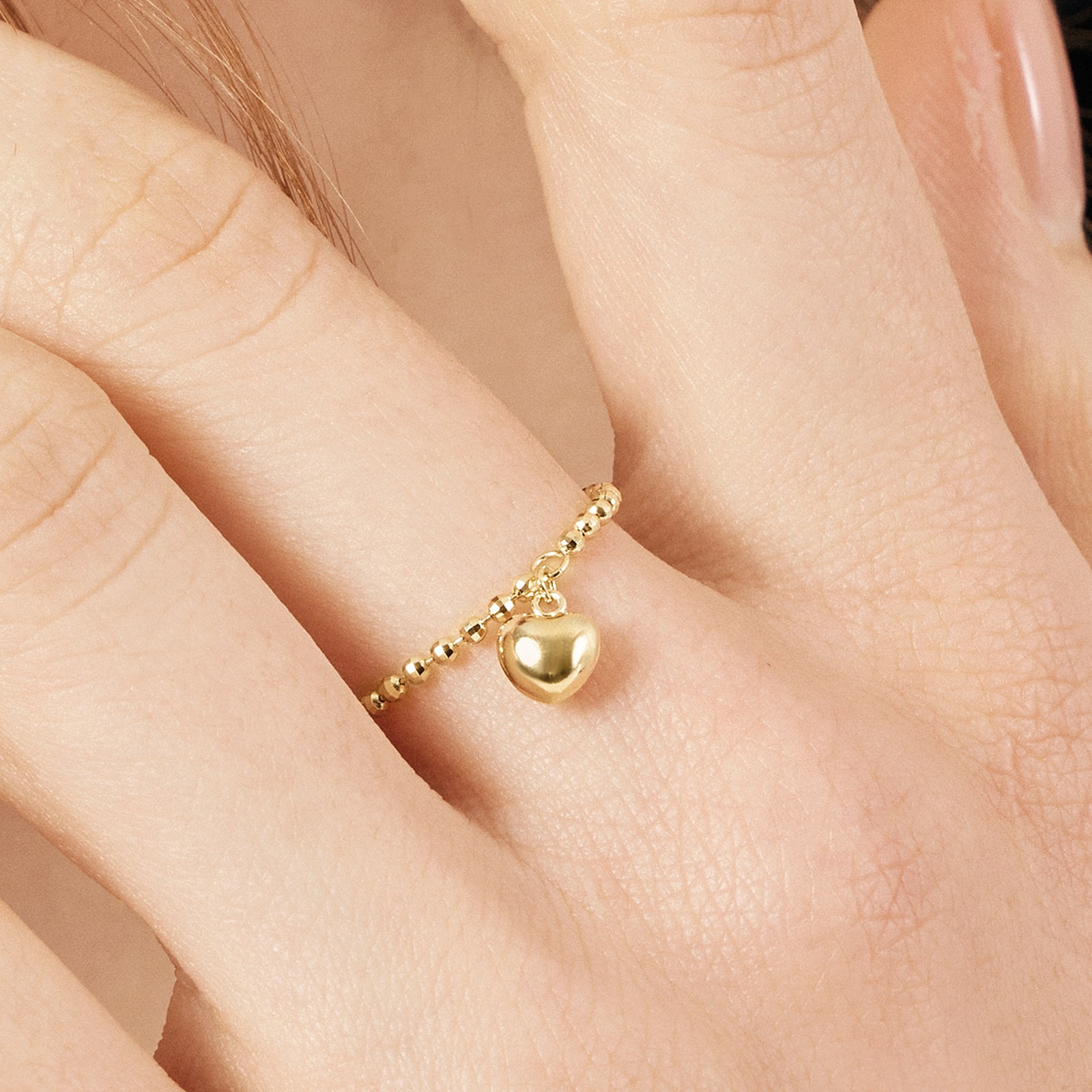 펠리체골드 14K 아가페 체인 반지(+쇼핑백증정) 금 선물추천 골드 딸랑이 여자친구 기념일 데일리 하트 우정링 애끼링 우정반지 심플 183,710원