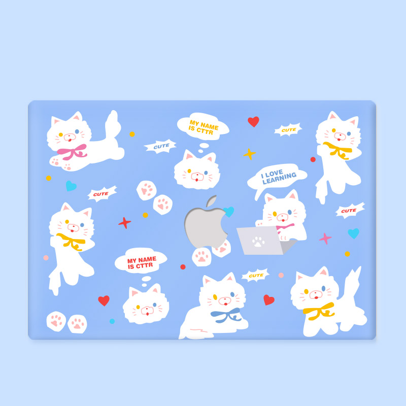 호환맥북 케이스 귀여운 캐릭터 블루 리본 고양이 투명 하드 클리어 컬러커버 호환맥북 에어 프로 Macbook pro/air M1 M2 13인치 16인치 MB-0464 32,800원