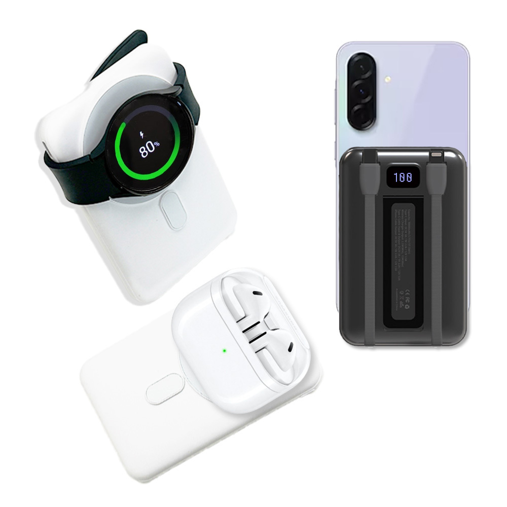 [기내반입] 머레이 스탠드형 대용량 맥세이프 3in1 보조배터리 고속 유/무선충전 갤럭시워치 애플워치 8핀 C타입 10000mAh 28,210원