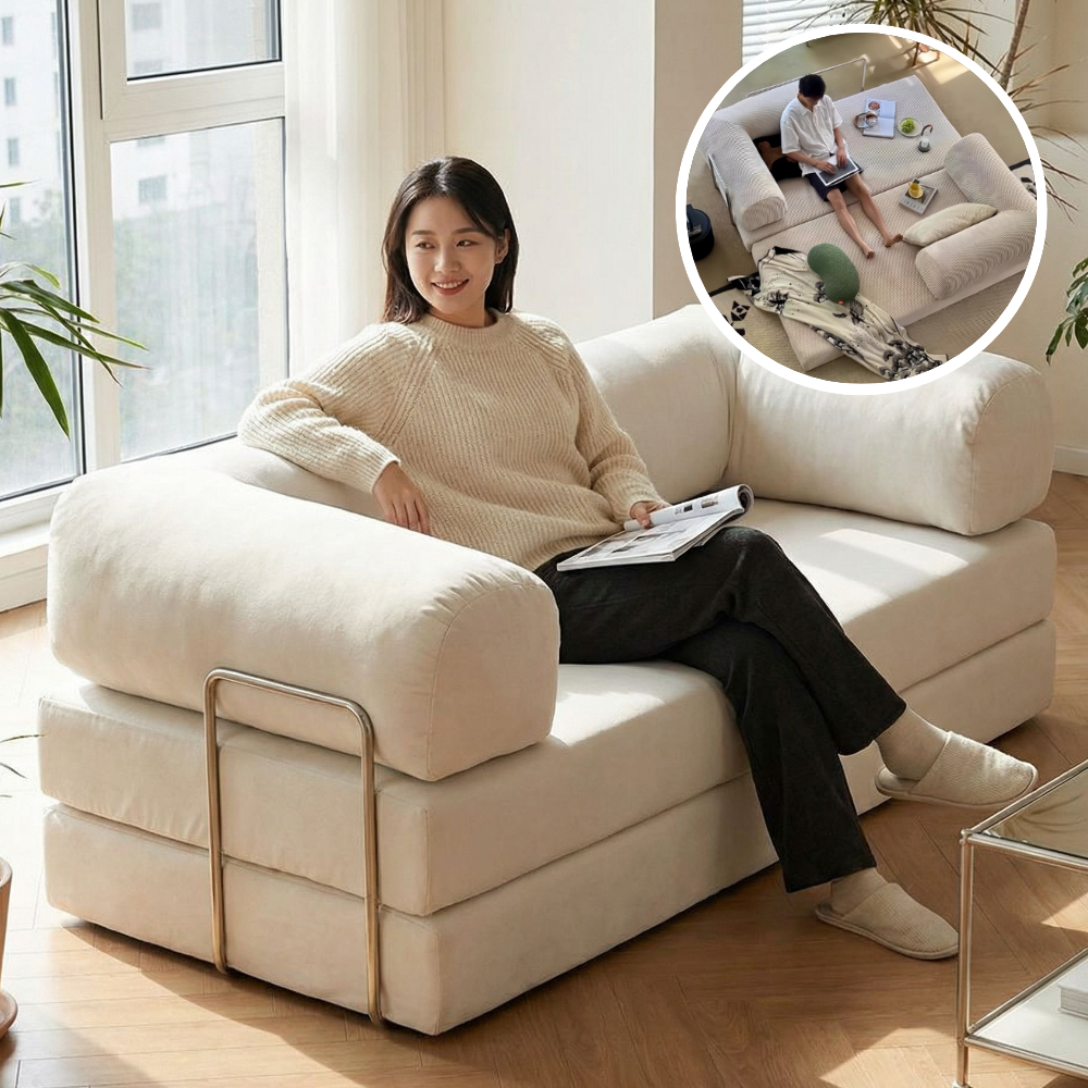 [노르딕로브] 코듀로이 접이식 소파베드 모듈 침대 원룸 쇼파 겸용 다기능 485,000원