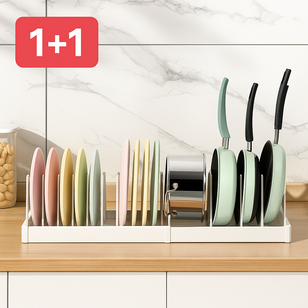 아르디스 길이조절 주방 슬라이딩 프라이팬정리대, 2개, 화이트, 1단 12,900원