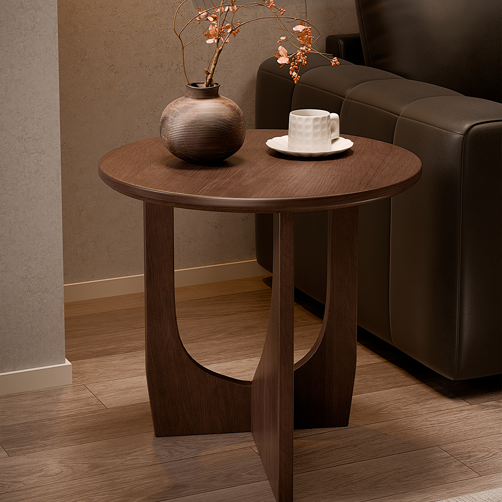 에코소라노 T자형 원목 쇼파테이블 거실 커피 테이블 원형 좌식 티 탁자, 월넛 109,000원