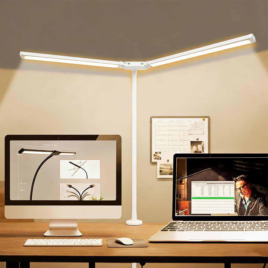 사시한사 LED 시력보호 책상 스탠드 조명 각도조절 공부 스탠드 접이식 모니터 조명 학습 사무 선물용, 화이트 42,890원