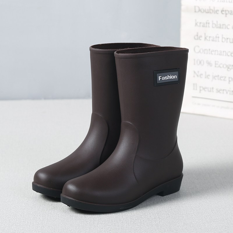 TIMEPURE 여성용 미들 레인부츠 패션 일식 스타일 방수 미끄럼방지 고무신 주방 작업화 신발 14,810원