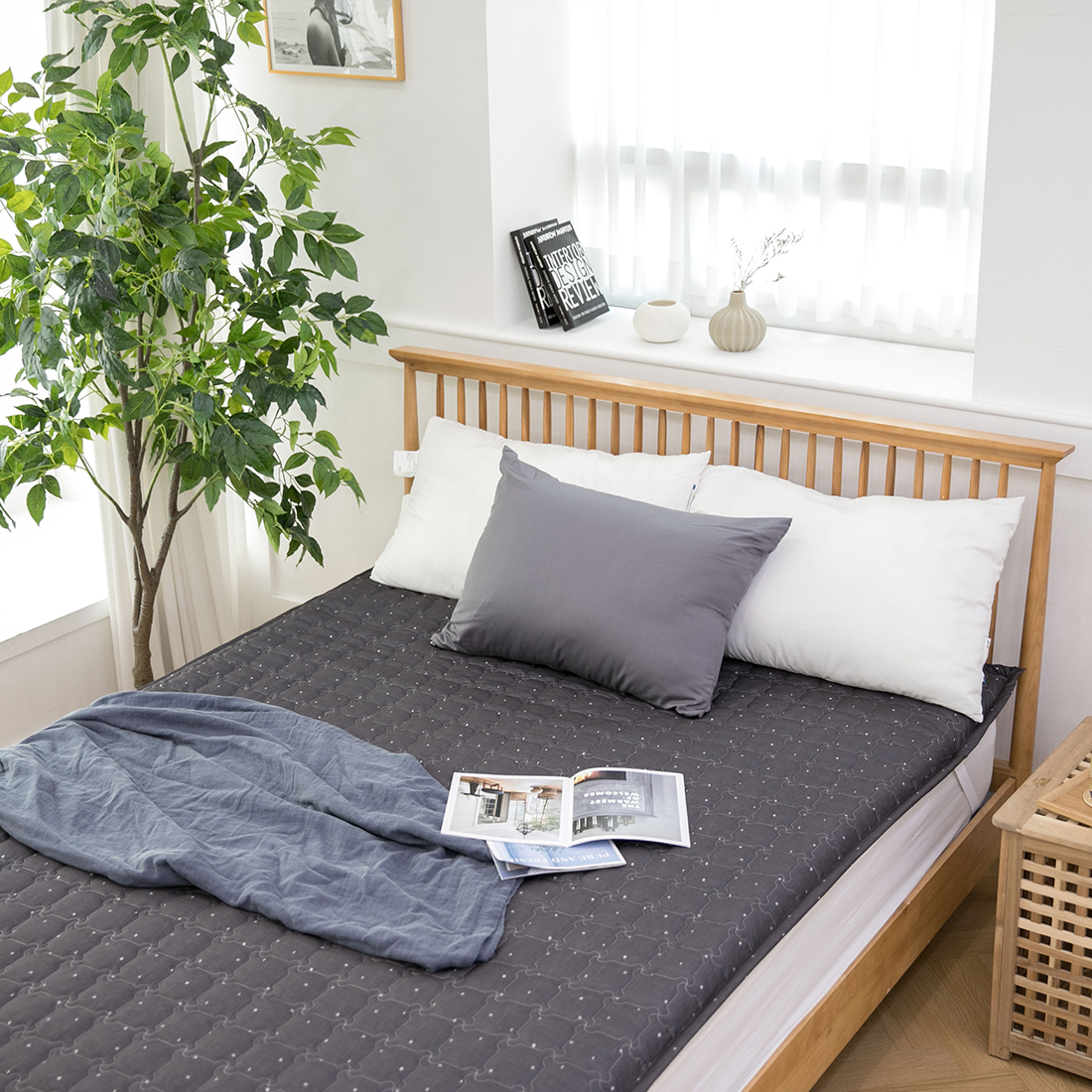 업그레이드 생활방수 고정밴딩 패드 겸용 온수매트커버, 모던데일리 그레이 42,410원