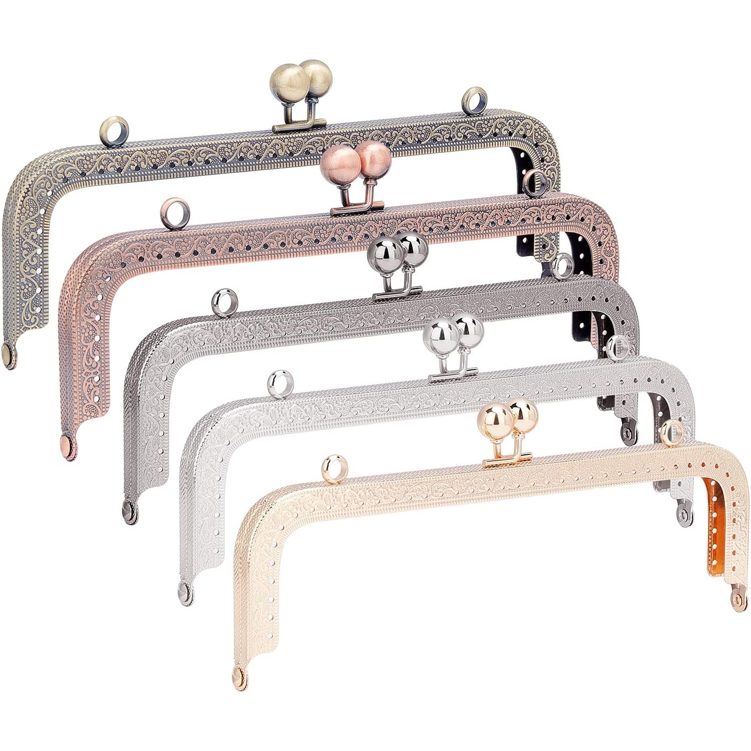 메탈 가방 스냅 후크 세트, 믹스 컬러, 가죽 가방 핸드백 공예 부자재 DIY, 200x85x12mm, 1세트 5개, 컬러 당 1개, 1개 19,360원