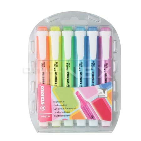 스타빌로 스윙쿨형광펜6색세트(4.0mm), 단품 12,300원
