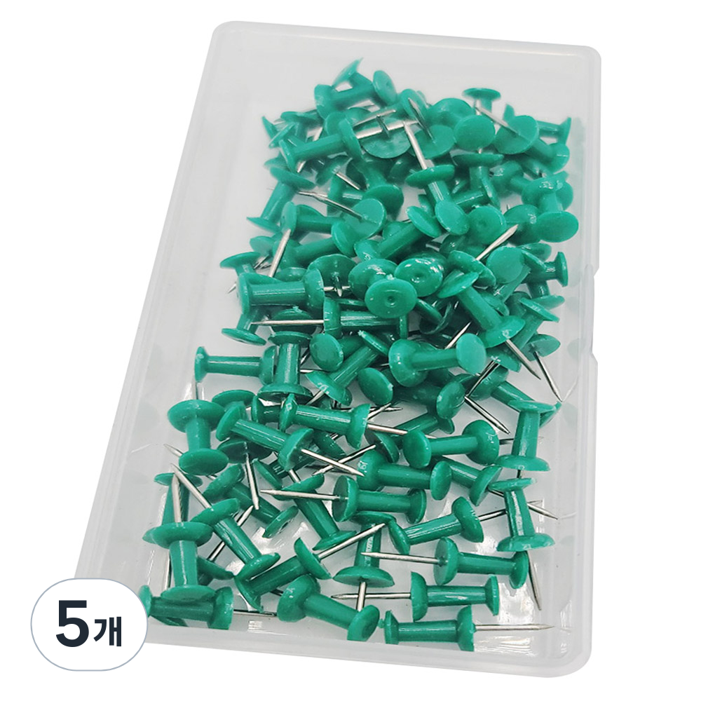 마다꾸미 컬러 투명 압정 문서고정핀 그린, 5개, 80개입 29,000원