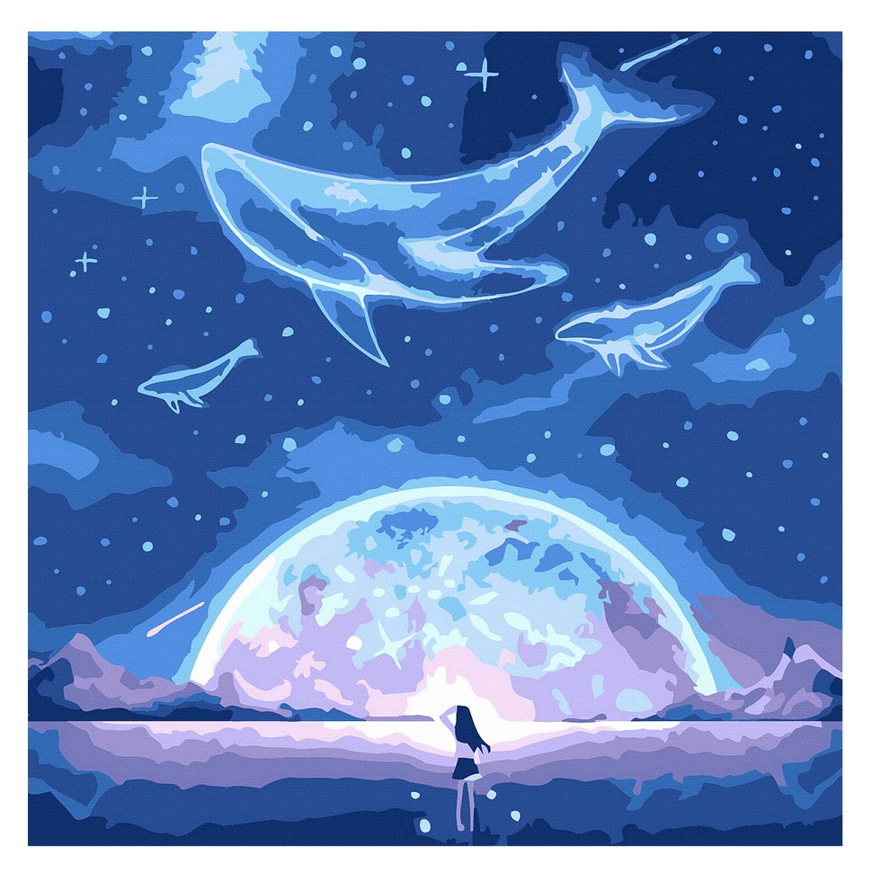 플레이어바웃 고래의 꿈 유화 DIY 명화 그리기 세트 20 x 20 cm, 혼합색상, 1세트 10,900원