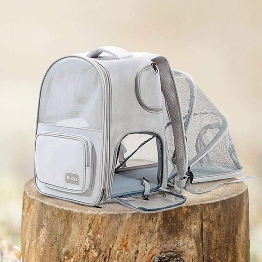 코지스 확장형 강아지 이동가방 백팩 반려동물 고양이 이동장, 1개, 그레이 49,710원