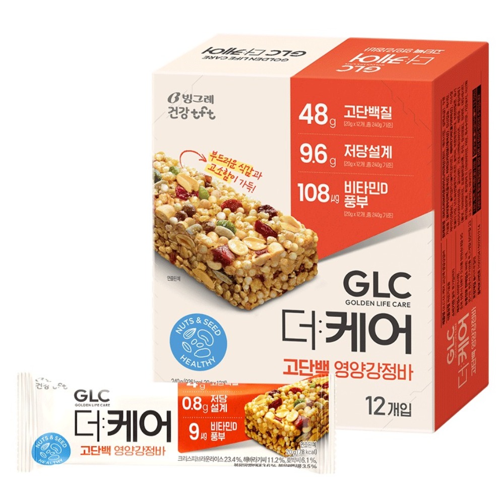 티에프티 GLC 더케어 고단백 영양강정바 12p, 240g, 1개 9,380원