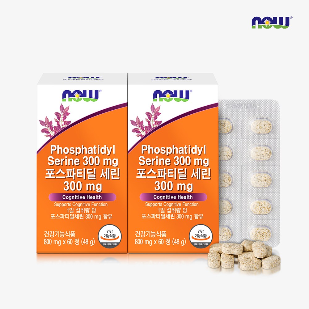 나우푸드 포스파티딜세린 두뇌엔 PS 300mg 60정 2박스 2개월분, 2박스, 60정 74,000원