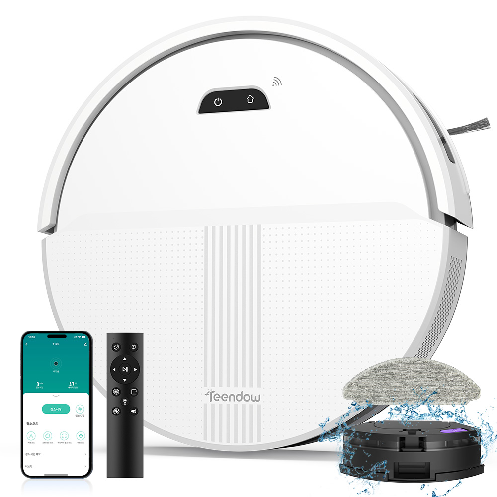 2026년형 틴도우 물걸레 로봇청소기+물걸레 패드*2+필터*2+사이드 브러시*4+1년보증 T12S, 화이트 279,900원