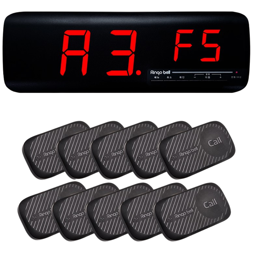 링고벨 무선호출벨 세트 GSR-2 모니터 수신기 1대 GST-10N [흑] 호출벨 10개 126,000원