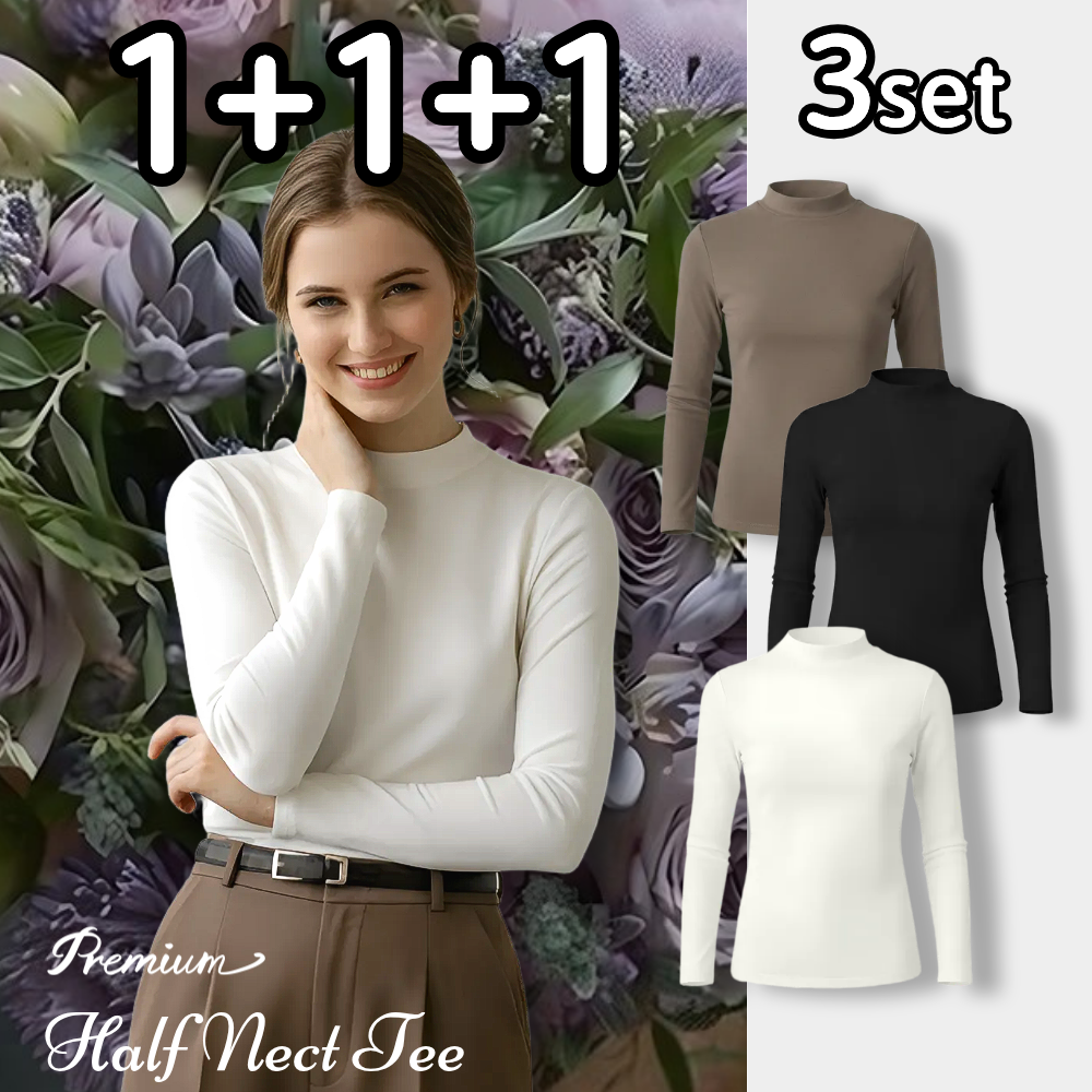 MODEX7 1+1+1 여성 니트 반목 폴라티 프리미엄 소프트 원단 따뜻한 하프넥 세미 반목티 3종세트 22,900원