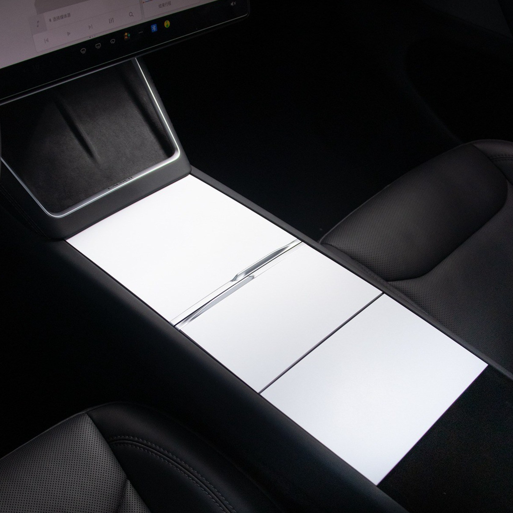 비상루트 테슬라 센터 콘솔 실리콘 커버, 스티커, 2024 모탤3, 2025 모델y, 1세트, 화이트 13,500원