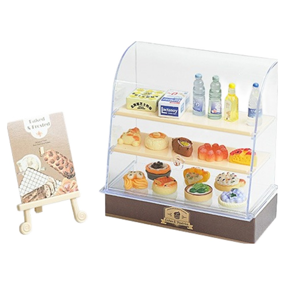 PDS홈데코 베이커리 진열대 미니어처 장식 빵집 데코 소품 + 진열대 세트 140 x 135 x 74 mm, 베이지, 1세트 15,900원