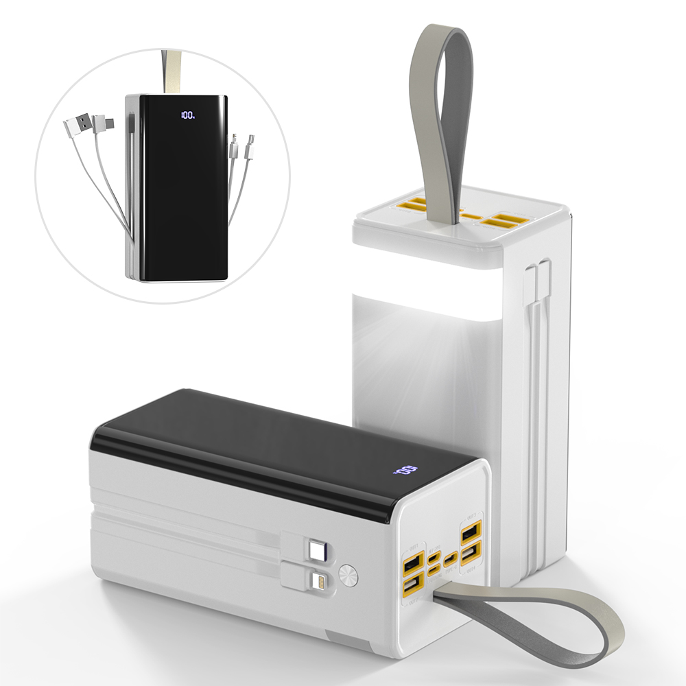 WOWWAY 대용량 보조배터리 50000mAh 고속충전 PD+QC3.0 일체형 휴대용 전원 여행용 캠핑용 파워뱅크, 화이트 38,800원