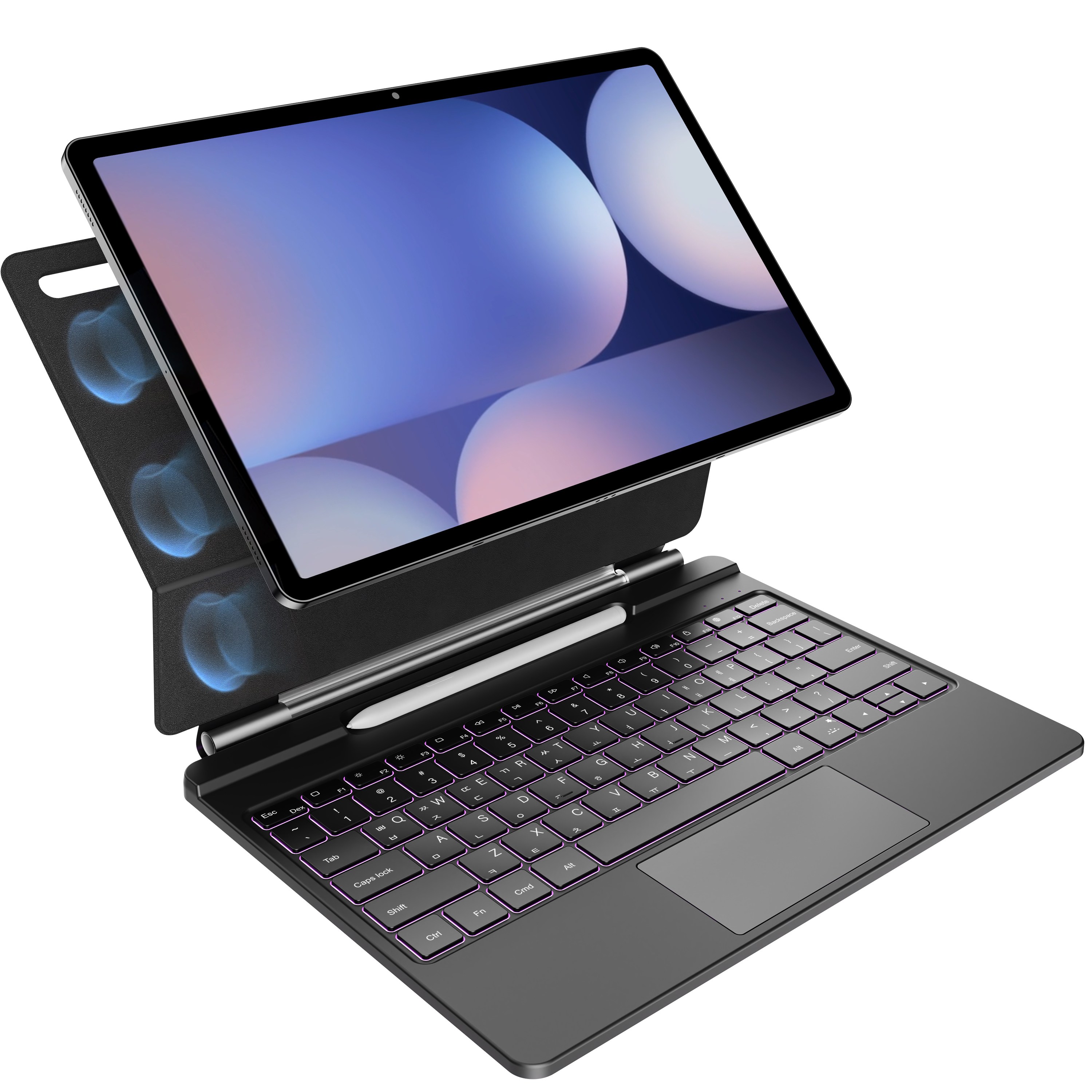 HOU 갤럭시 탭 호환 마그네틱 매직키보드 S10+ S9+ S8+ S7+ S9FE+ 12.4인치 S펜 수납 터치패드 플로팅 블루투스 키보드 129,000원