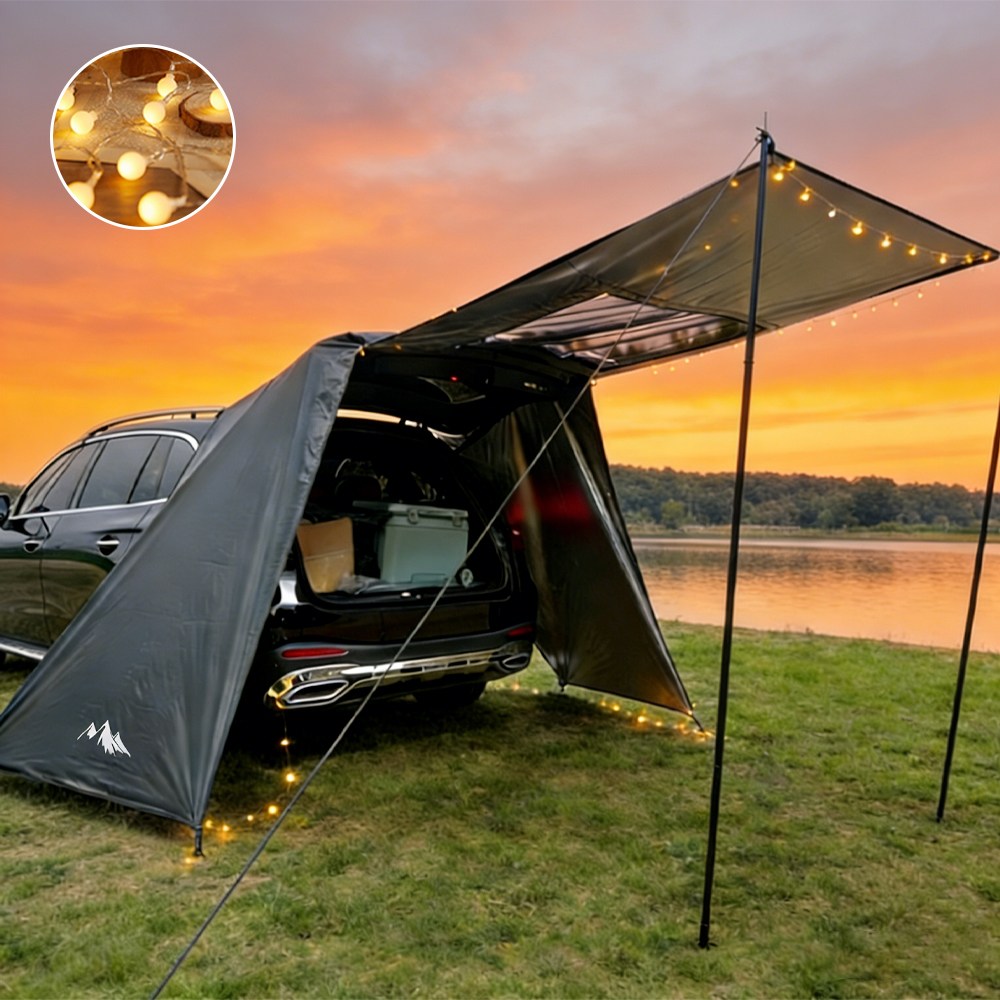 엠티링크 차박텐트 도킹쉘터 대형 캠핑 방수 꼬리텐트 그늘막 타프 대형 차량용 텐트, 3-4인용, 세트B 블랙 89,900원