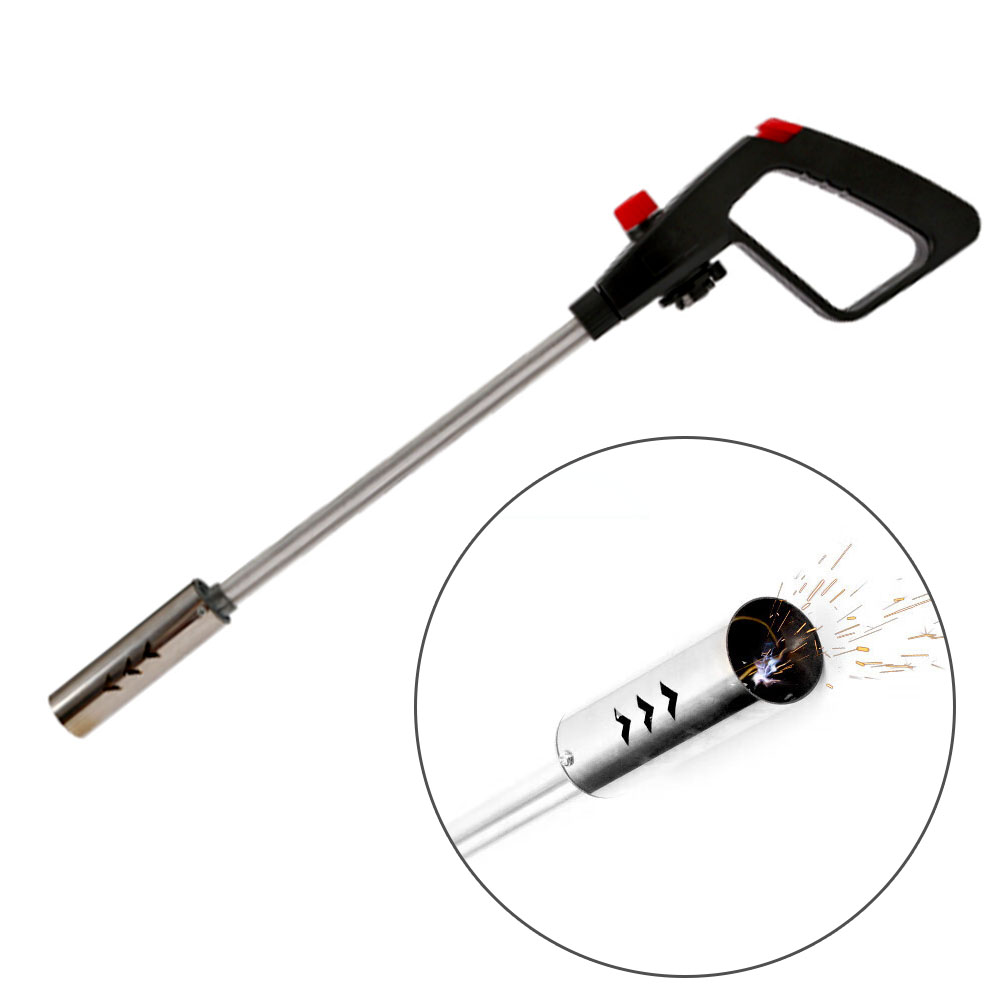 GASOO 원터치 롱토치, 부탄가스 토치, 캠핑용 토치, 조리용 토치, 가스, 장작불 붙이기, 1개, 블랙, 현재가 18,500원