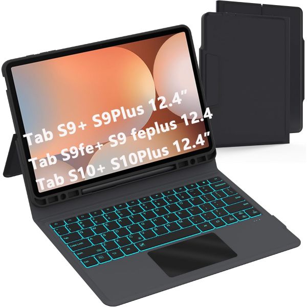 SNOODU 키보드케이스 호환용 패드키보드 삼성 갤럭시 탭 S10+/S9 FE+/S9+ 플러스 12용 키보드 케이스.4인치 스마트 트랙패드가 있는 7가지 색상의 백라이트 12. 134,400원
