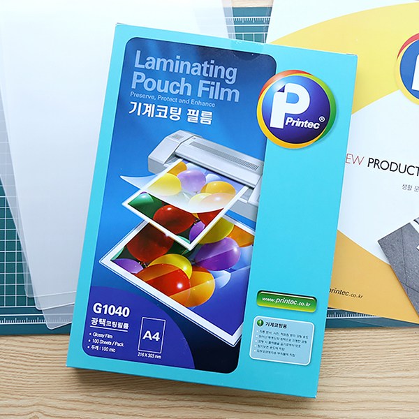 (프린텍) A4 기계 코팅지 100mic 100매 1권 G1040E (정전기방지) 라미네이팅 필름 11,800원