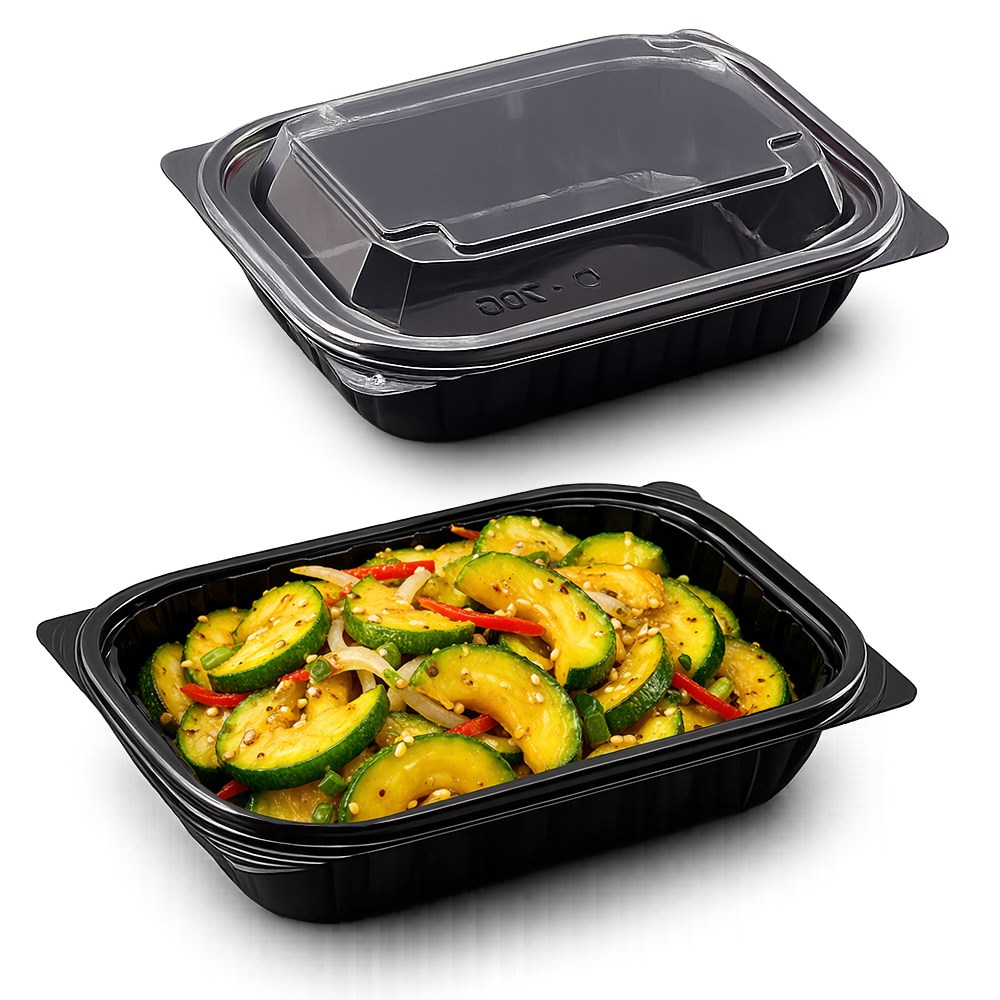 에스제이케미칼 반찬 샐러드 포장용기 206 블랙 300개 세트 용기, 뚜껑 포함, 1박스, 300세트 44,500원