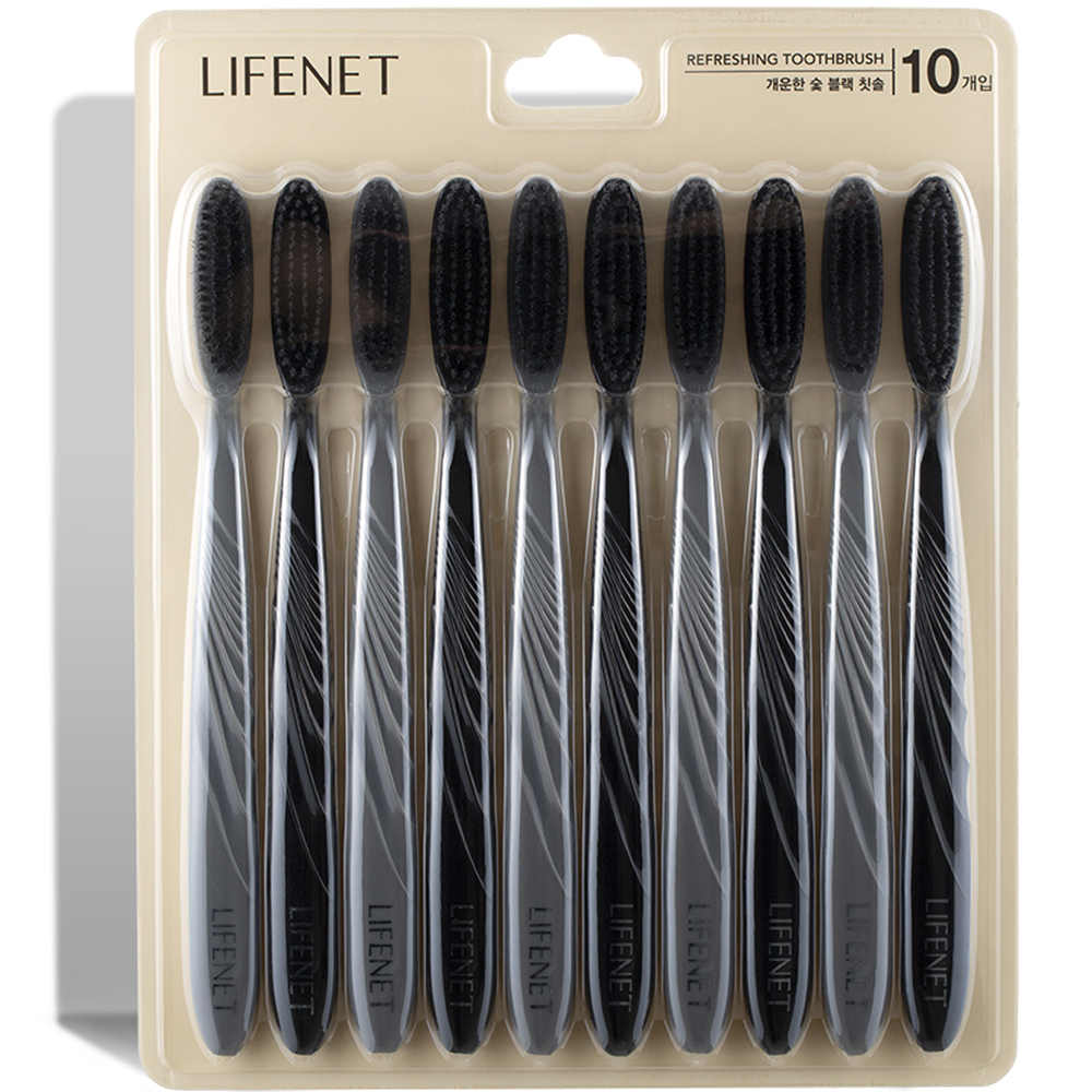 라이프넷 개운한 숯 블랙 칫솔, 10개입, 1개 10,000원