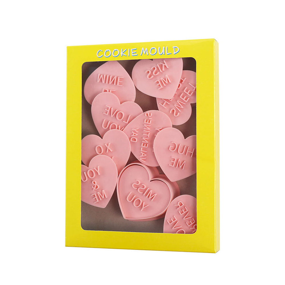 이홈베이킹 하트 키스미쿠키 푸쉬커터 모양몰드 10종 + 외형틀, 단일 색상, 1세트 7,700원