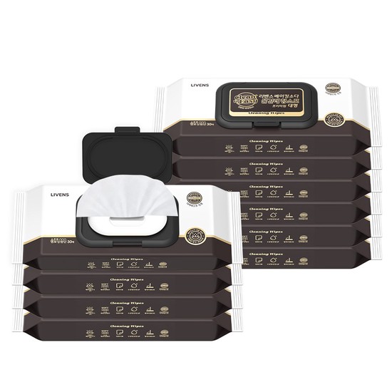 리벤스 파워클린 베이킹소다 캡형 물걸레 청소포(대형) 300매(30매*10팩) 11,550원