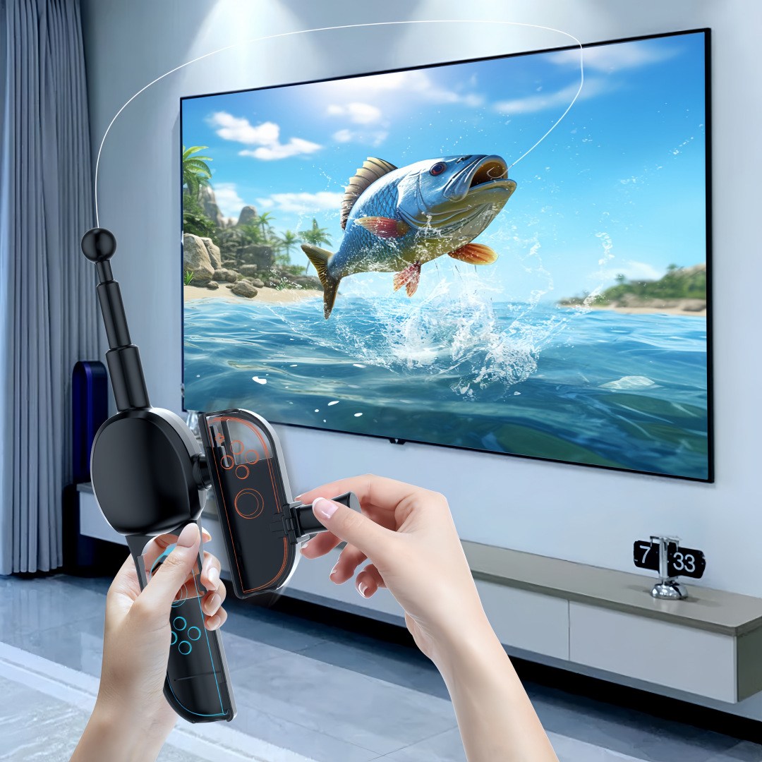 Ceasikery Switch 2 낚싯대 Joy-Con 컨트롤러 액세서리 | 인체공학적으로 설계되어 땀에 강한 소재로 설치가 용이하고 몰입감 높음, 1개, 블랙, Switch2 21,000원