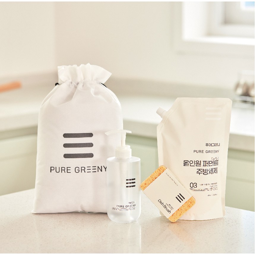 퓨어그리니 친환경 EM 맨손 뽀득 천연 1종 주방세제 풀세트, 1세트, 750ml 21,000원