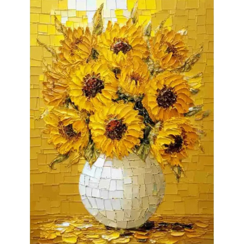 뉴타임즈 보석 자수 DIY 수공예 애호가 캔버스 액자 포함 40X50cm 가정 장식품 다이아몬드 페인팅 특별한 선물 반짝이는 그림, 1개, 유화풍의 해바라기 00358 19,000원