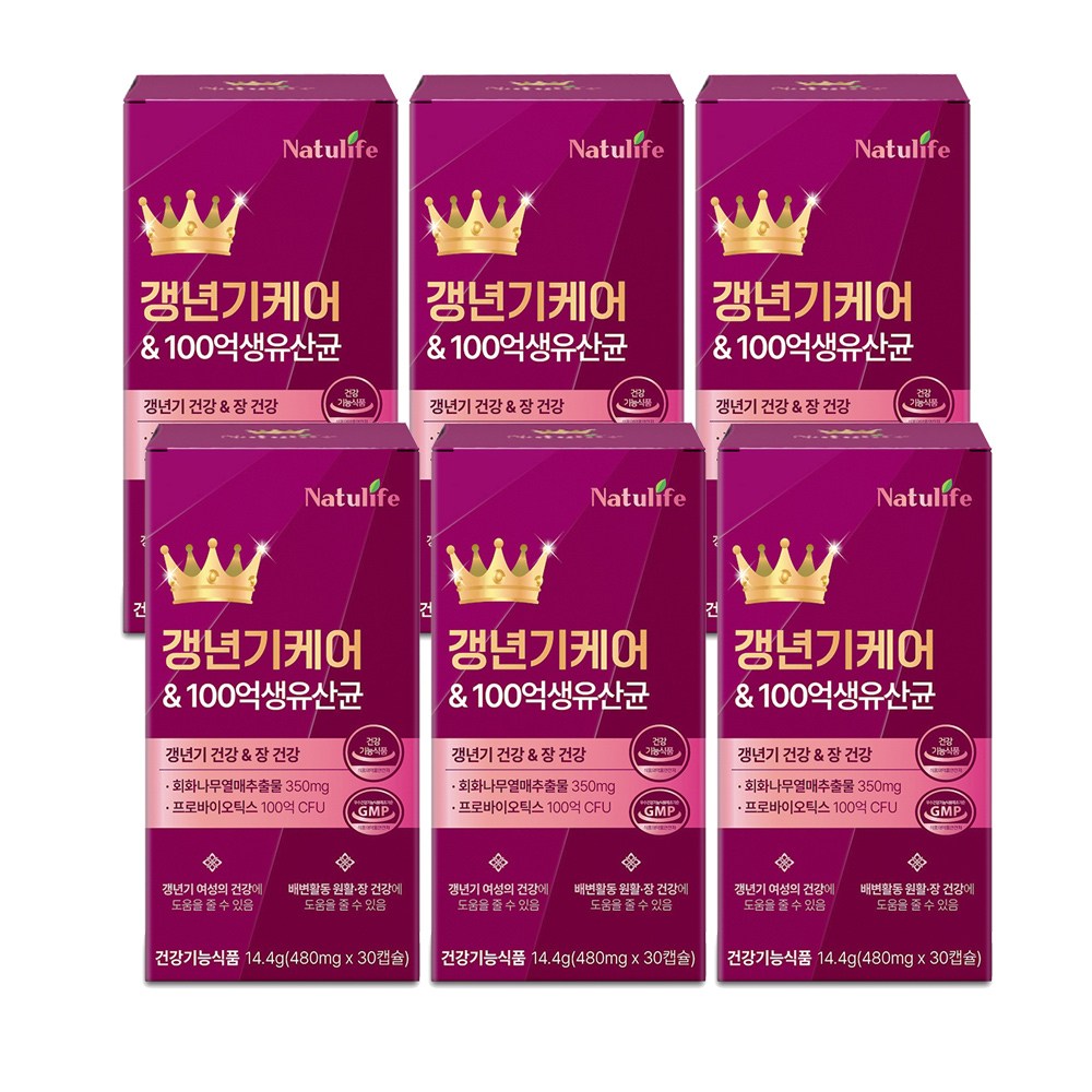 여성 갱년기 유산균 YT1+갱년기 케어 100억 유산균세트/프리미엄 여성 갱년기 케어 100억 생 유산균 식약청인증 영양제, 6개, 30회분 152,660원