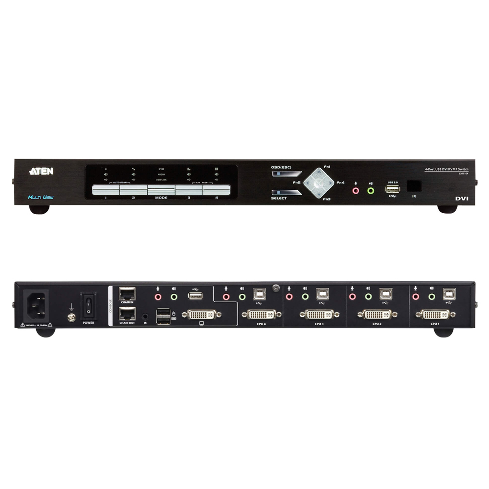 ATEN 4포트 DVI멀티뷰 KVMP바운드리스 스위치 CM1164A 2,650,000원