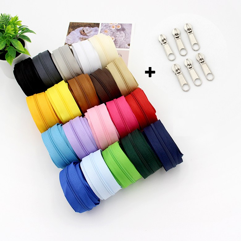 (4야드) 컬러팝 3호 홈패션코일롤지퍼 슬라이더 6개포함, 1개, 라이트블루 1,900원