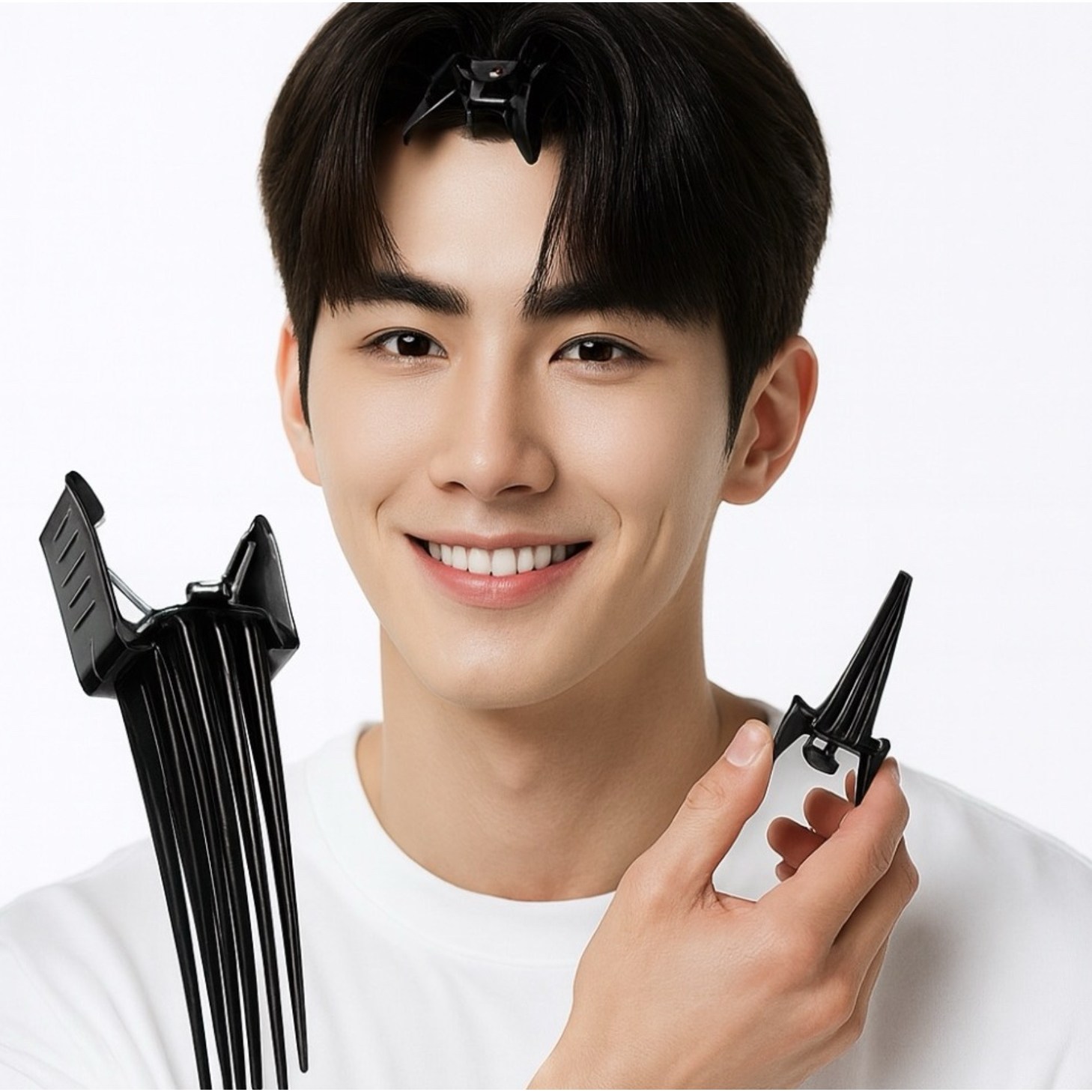 벨노아 자연스러운 앞머리 볼륨 헤어뿌리 고정 볼륨집게, 블랙 7,900원