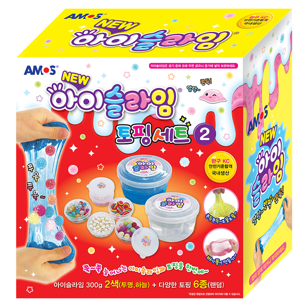 아모스 아이슬라임 토핑세트 2번, 투명, 하늘(아이슬라임), 랜덤발송(토핑 6종), 1세트 22,290원