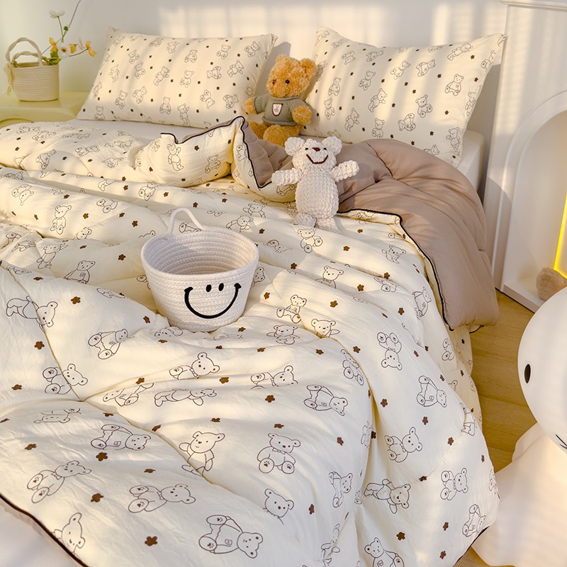 유판 양면 차렵이불 콩섬유 부드러운 이불 귀여운 사계절 이불 34,740원