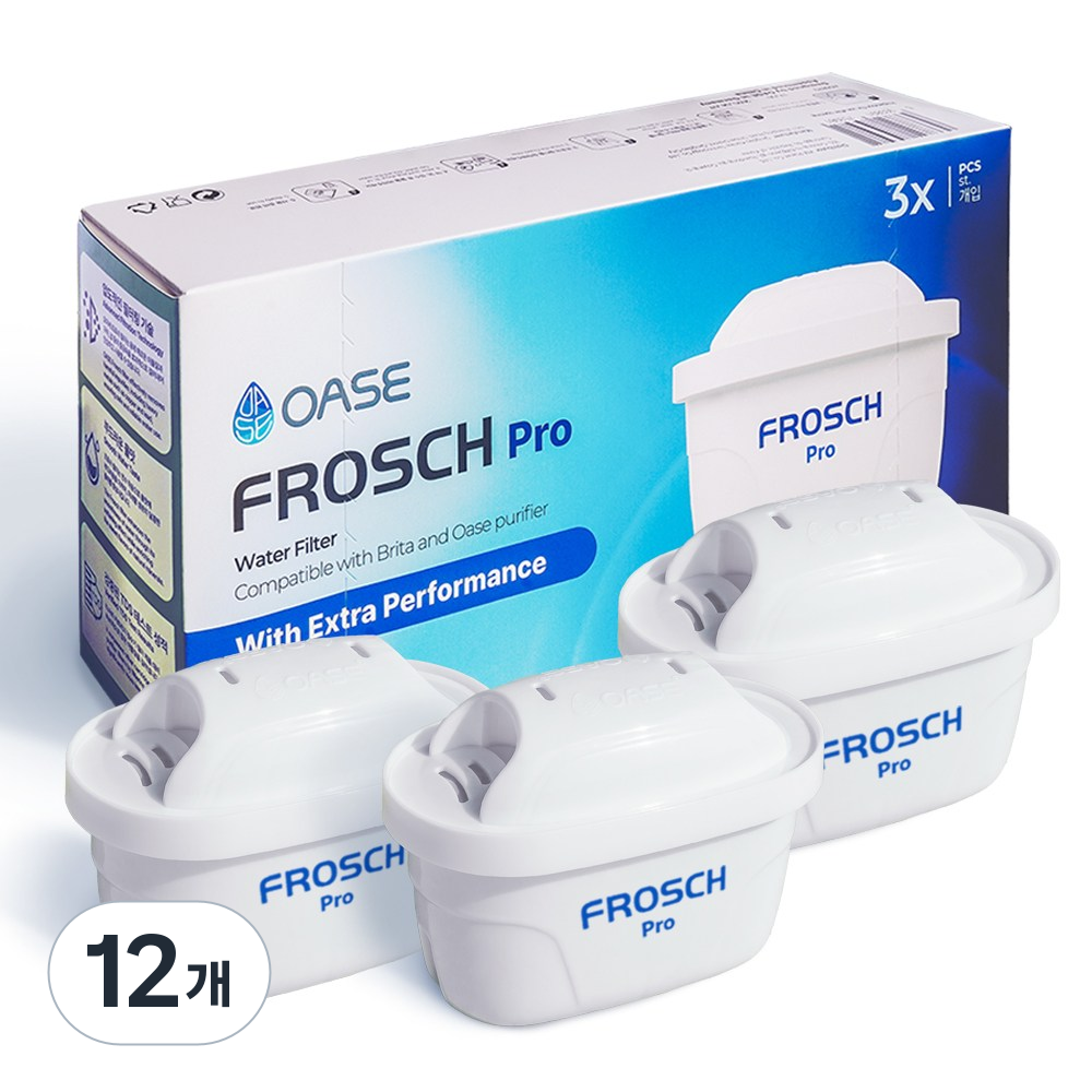 오아세 브리타 정수기 필터 호환 프로쉬 프로 필터, 12개, Pro (브리타정수기필터 호환) 53,540원