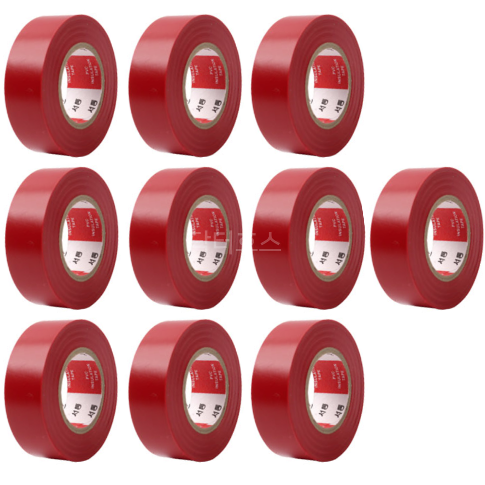 10개묶음 서통 전기테이프 테이팩스 빨강 10미터 책모서리보호 고무 6,570원
