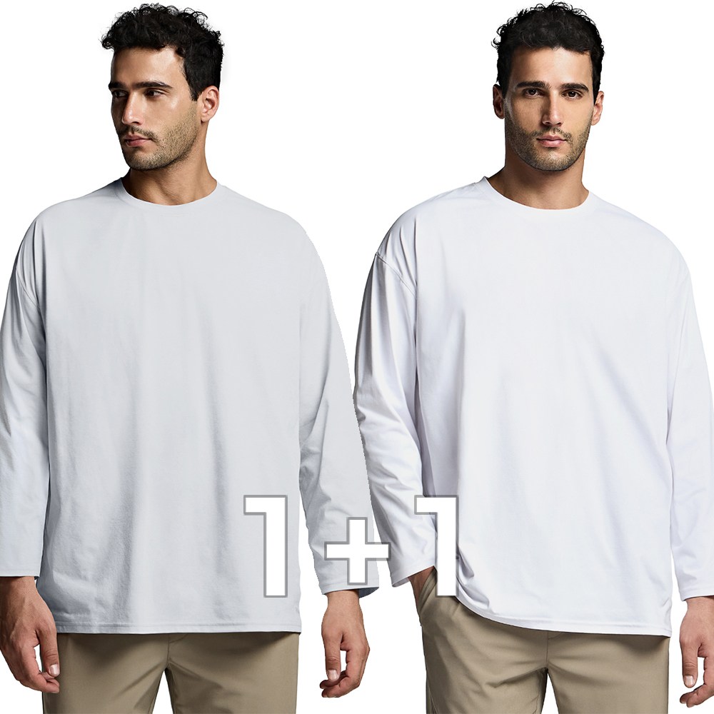 [1+1] 남성 소로나 자외선차단 쿨링 사계절 오버핏 긴팔 티셔츠 29,800원