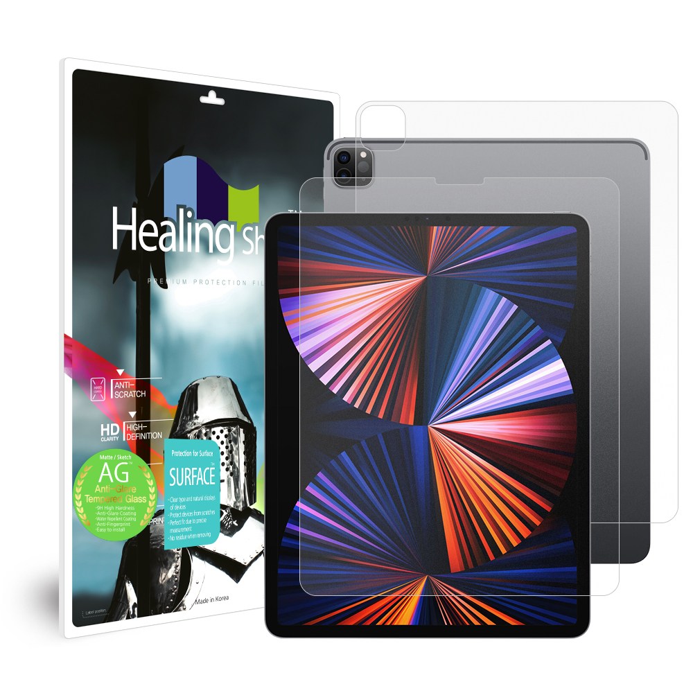 힐링쉴드 아이패드 프로 5세대 4세대 고화질 저반사 강화유리필름 11 12.9인치 액정1매+후면1매 30,480원