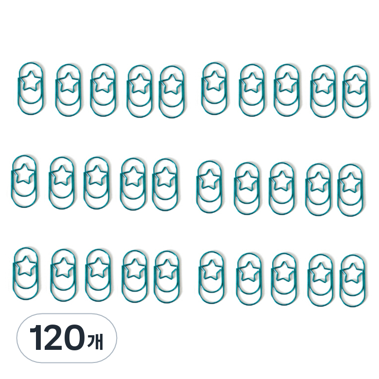 문구담 세련된 컬러 뚱클립 별 블루, 120개, 1개입 35,600원