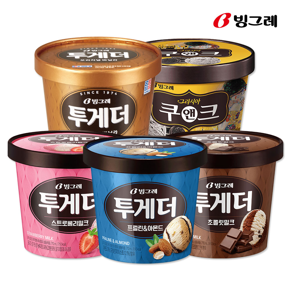 투게더 5종 혼합세트 (바닐라1 딸기1 아몬드1 초코1 쿠앤크1) 23,500원