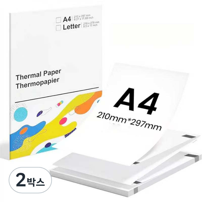 에비크 A4 감열지 감열식 프린터용 열전사 용지 롤용지 접이식 감열용지, 2박스 23,900원