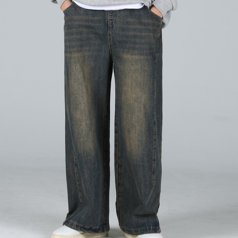 이브클로젯 남성용 롱/기본/숏 기장 사이드턱 벌룬 데님 밴딩 와이드 청바지 6683-1 39,800원